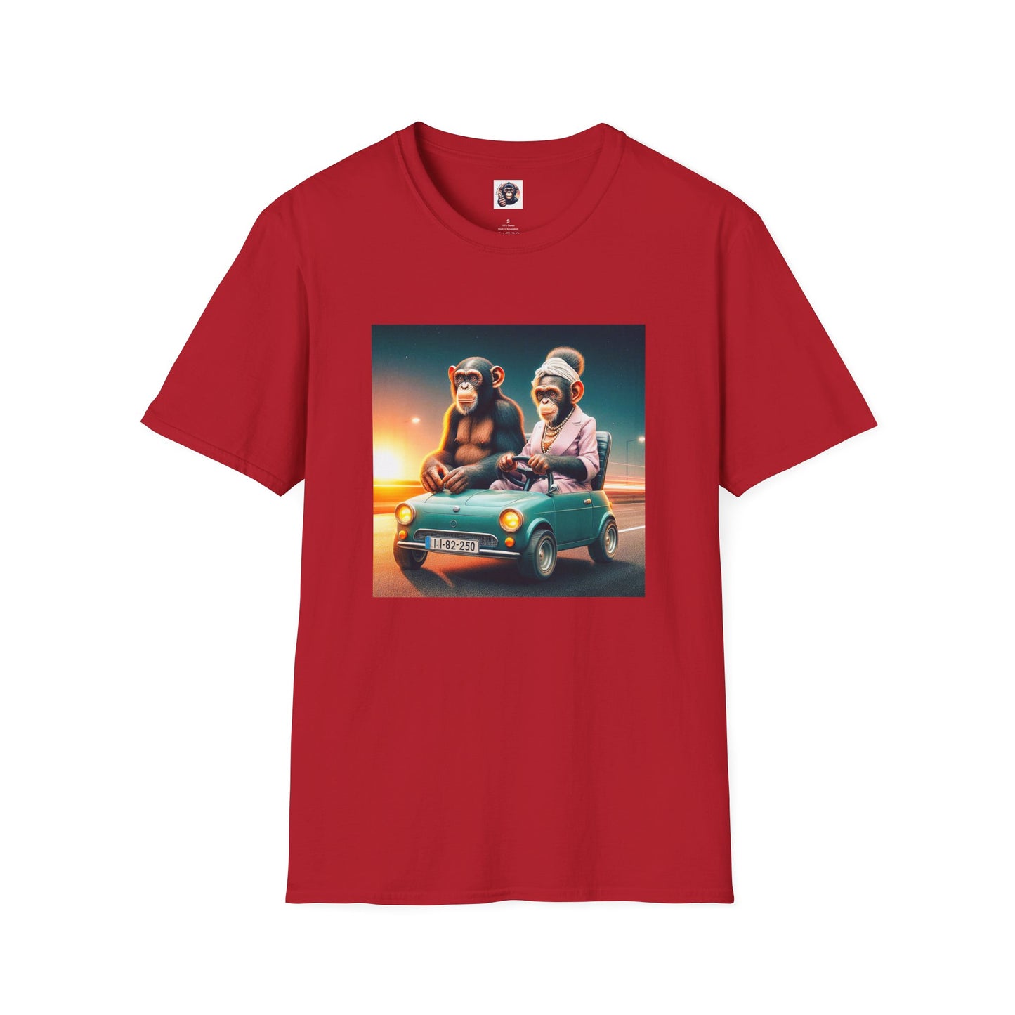 Wacky Bonobo couple T-Shirt Printify S Cherry Red