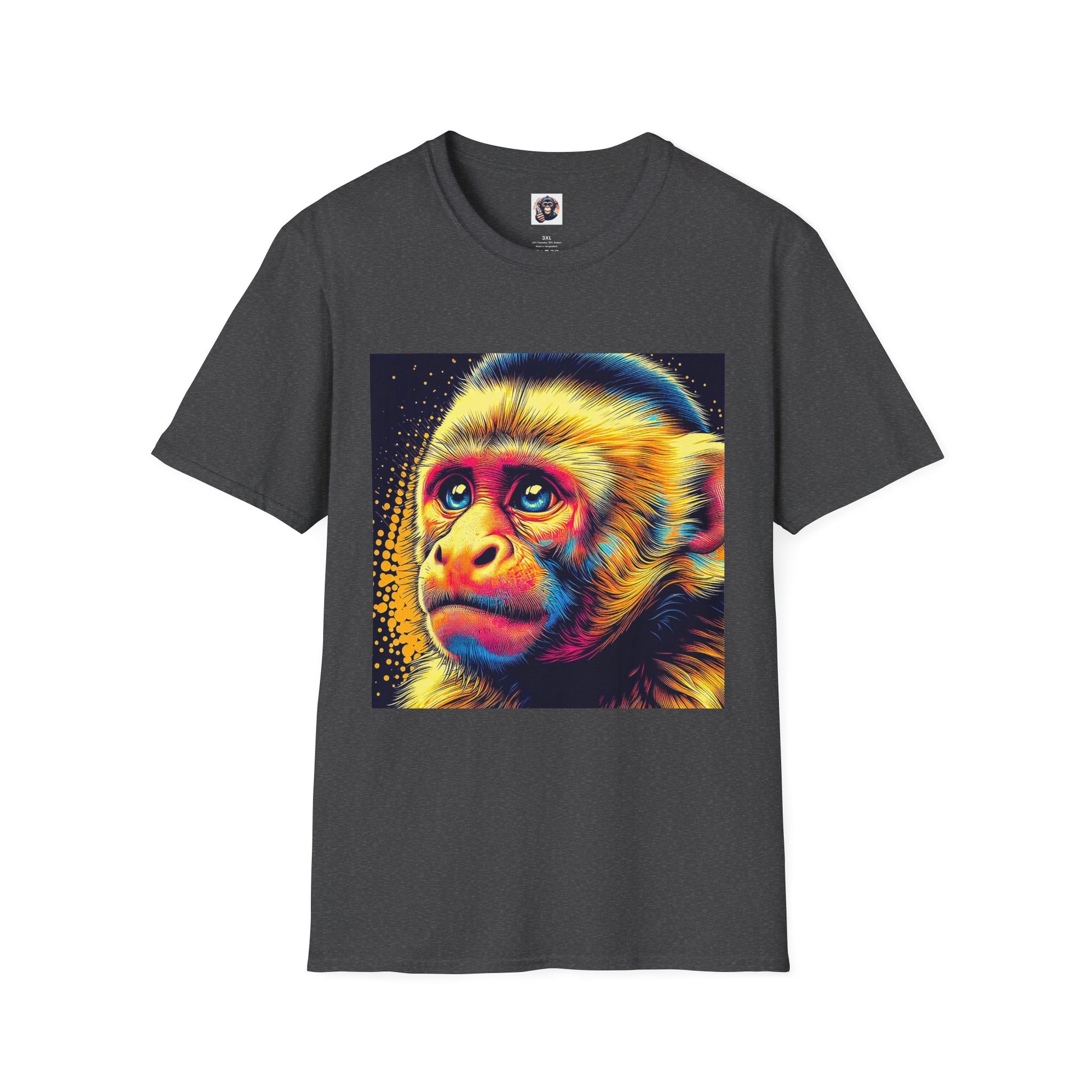 Capuchin Monkey colorful beauty shirt T-Shirt Printify XS Dark Heather