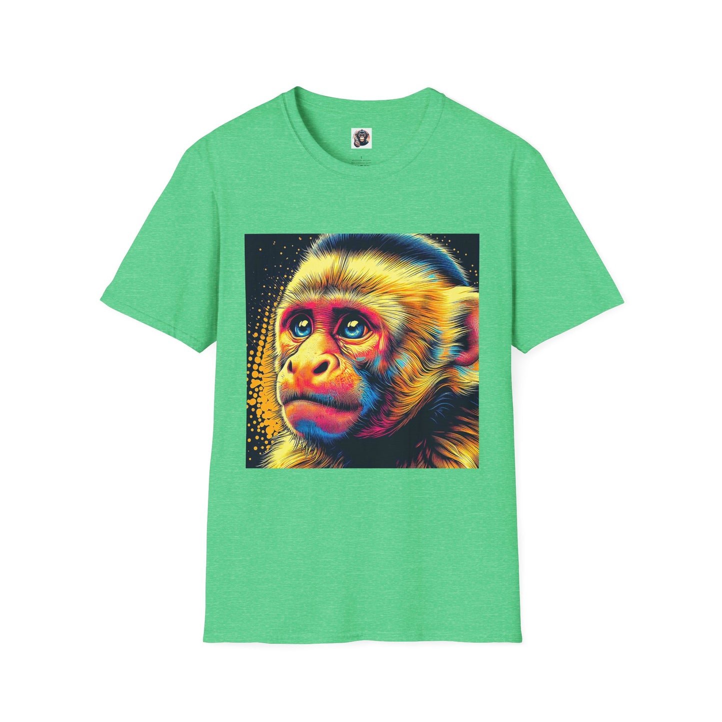 Capuchin Monkey T-Shirt Printify S Heather Irish Green 