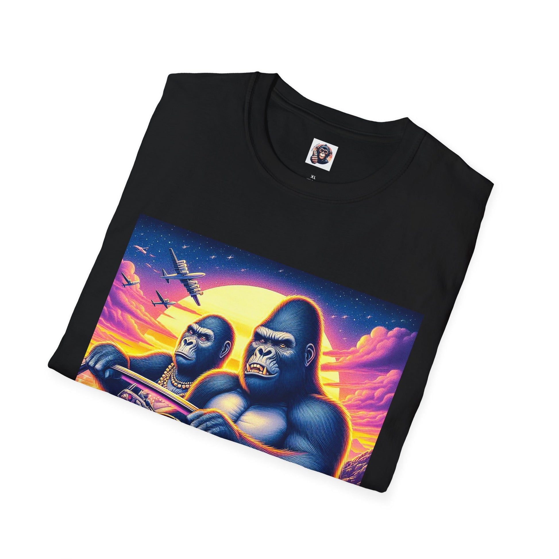Wacky Gorilla pink car T-Shirt Printify