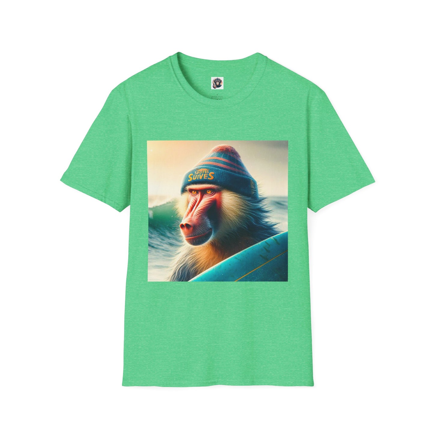 Baboon T-Shirt Printify S Heather Irish Green 