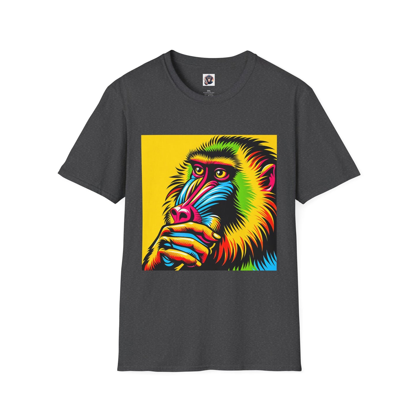 Baboon colorful beauty T-Shirt Printify XS Dark Heather