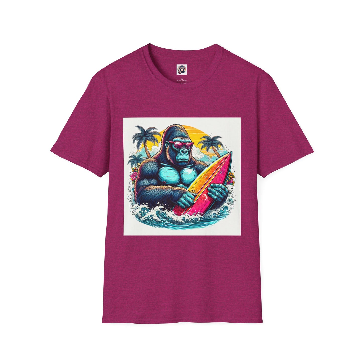 Gorilla T-Shirt Printify S Antique Heliconia 