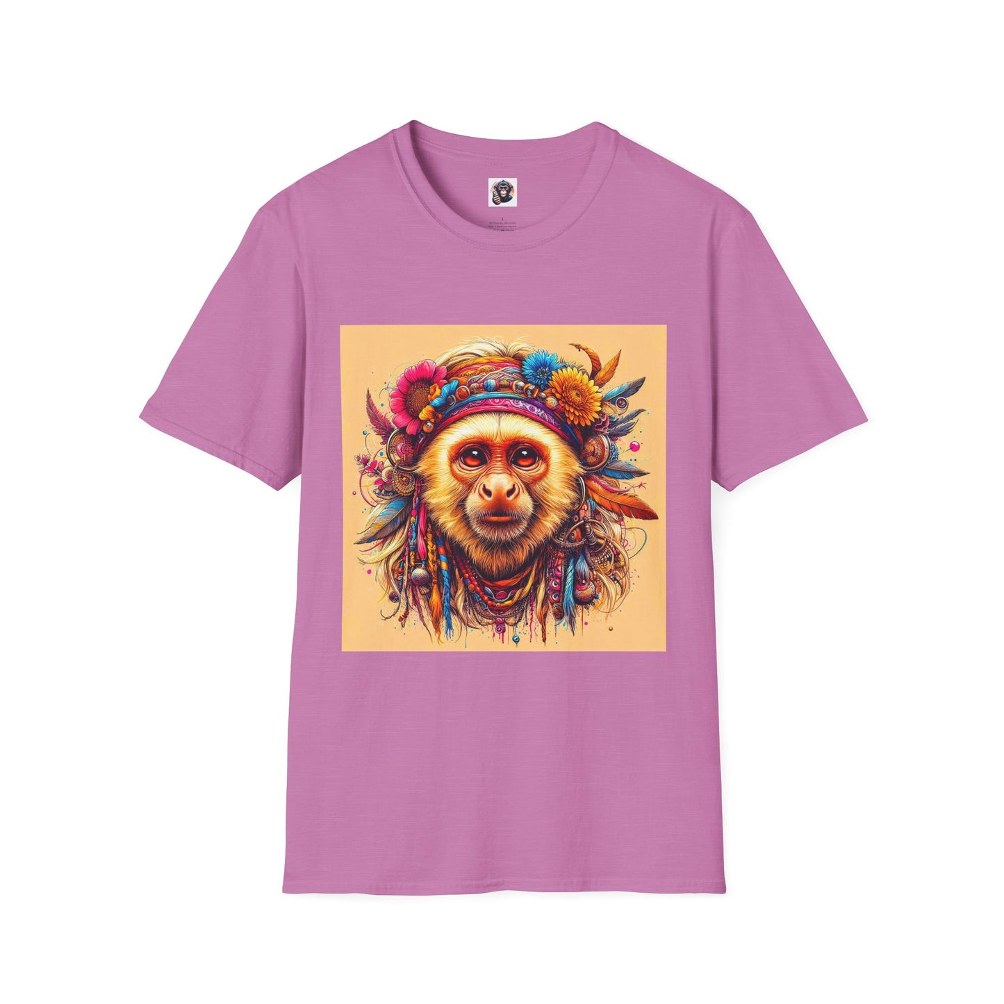 Capuchin Monkey T-Shirt Printify S Heather Radiant Orchid 