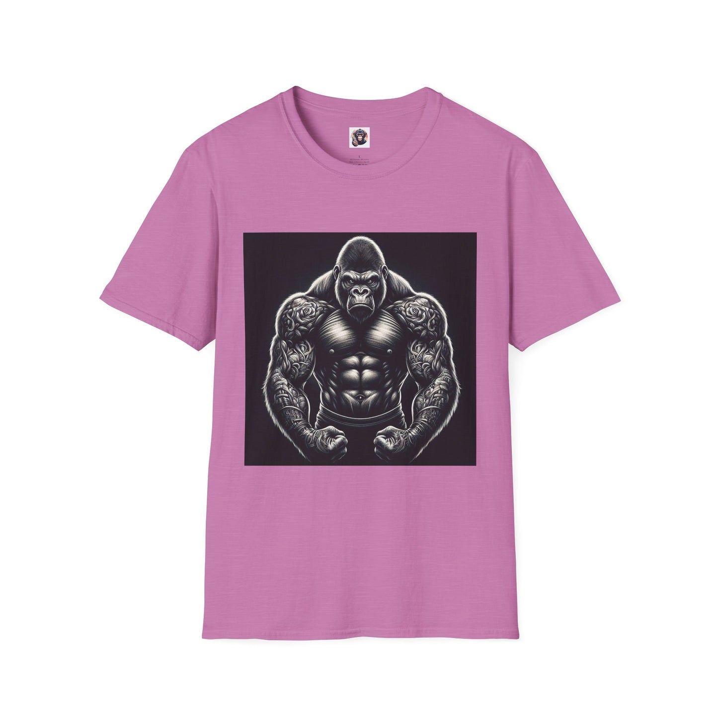 Gorilla T-Shirt Printify S Heather Radiant Orchid 