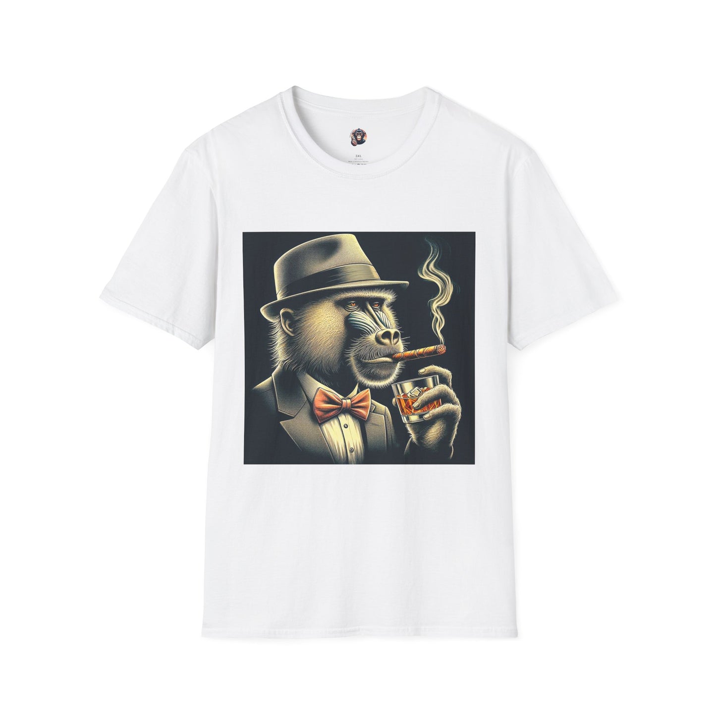 Baboon T-Shirt Printify S White 