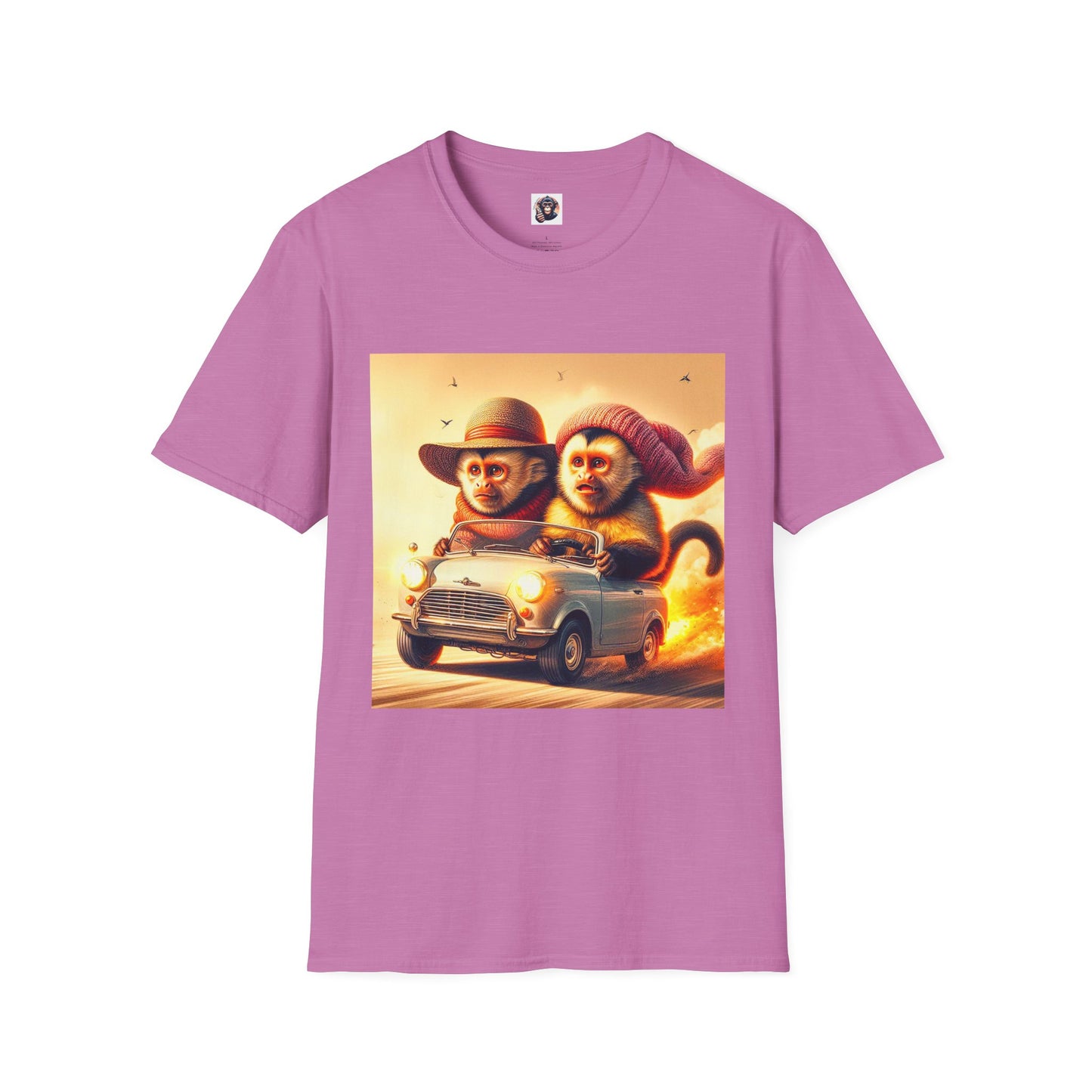 Wacky Capuchin Monkey T-Shirt Printify S Heather Radiant Orchid 