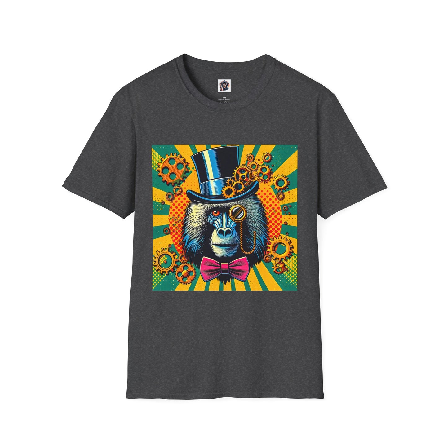 Baboon steam punk T-Shirt Printify XS Dark Heather