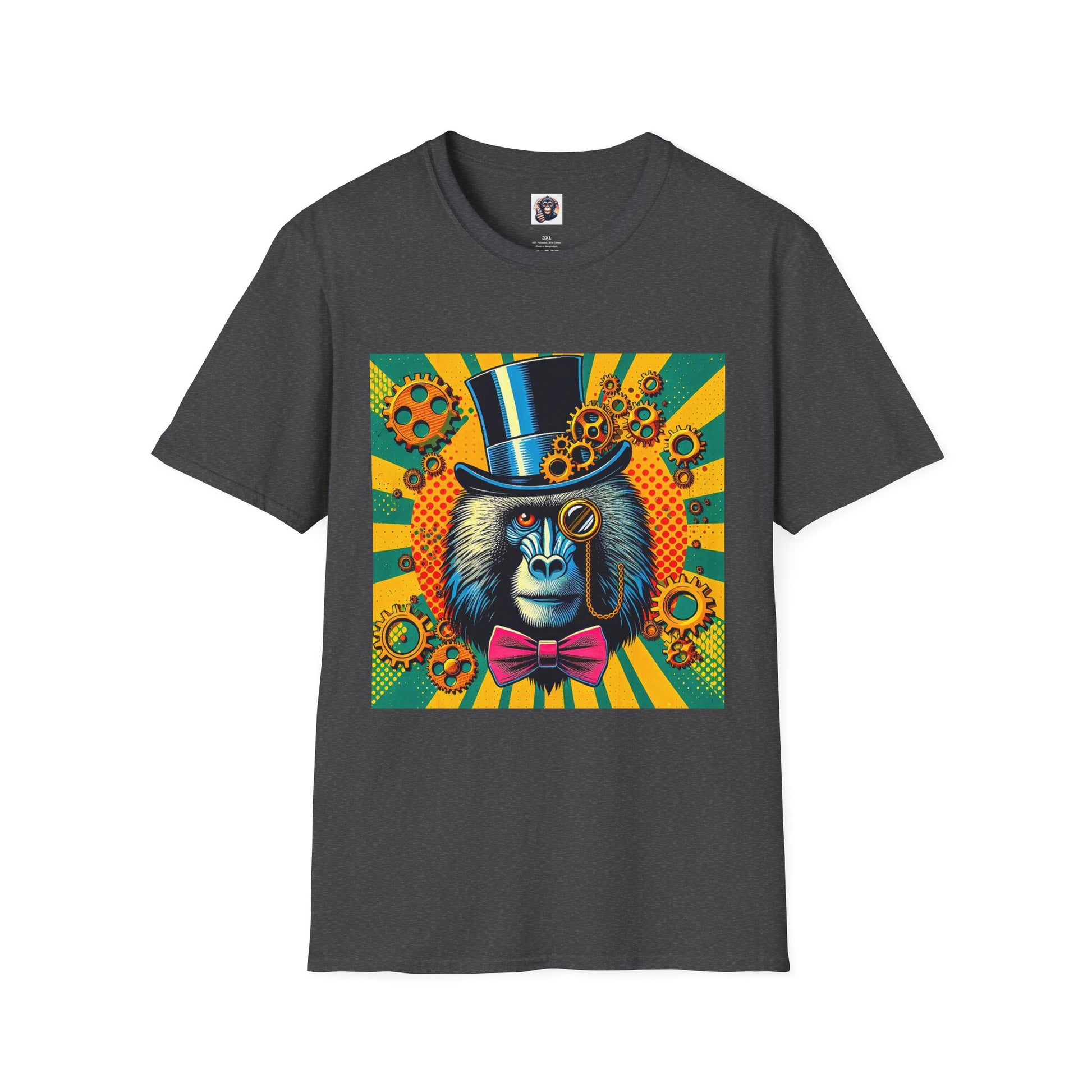 Baboon steam punk T-Shirt Printify XS Dark Heather