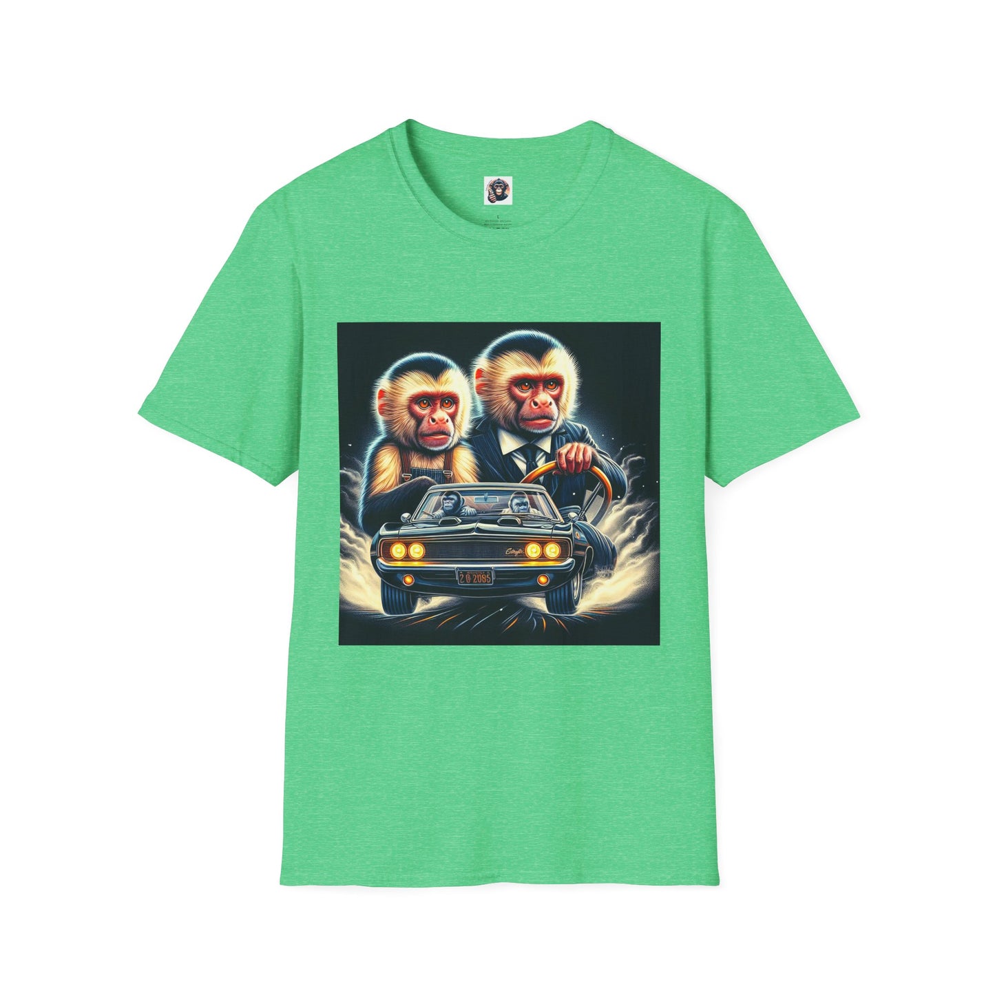 Wacky Capuchin Monkey T-Shirt Printify S Heather Irish Green 