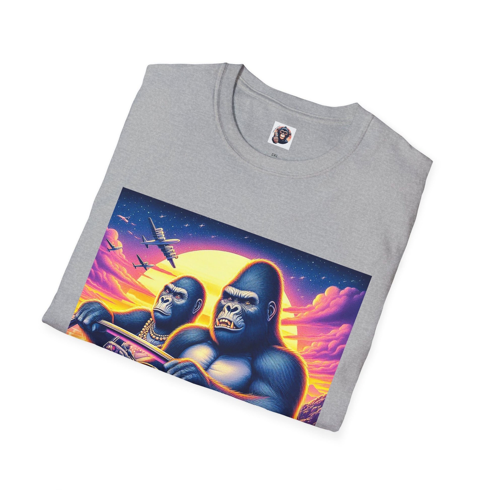 Wacky Gorilla pink car T-Shirt Printify