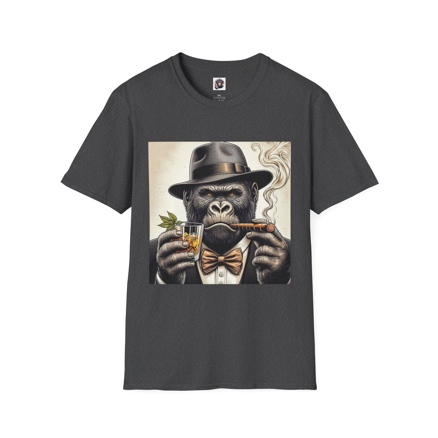 Gorilla T-Shirt Printify XS Dark Heather 