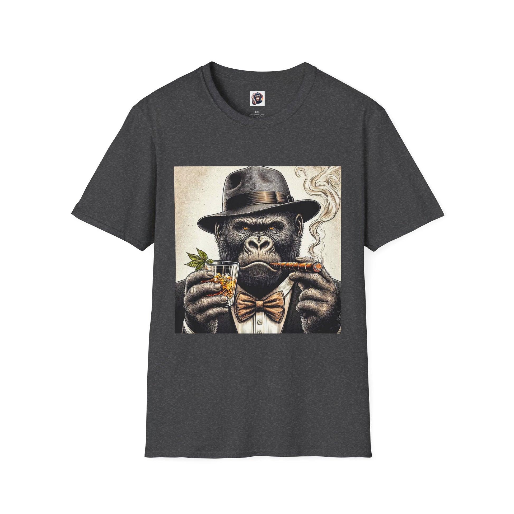 Gorilla T-Shirt Printify XS Dark Heather 