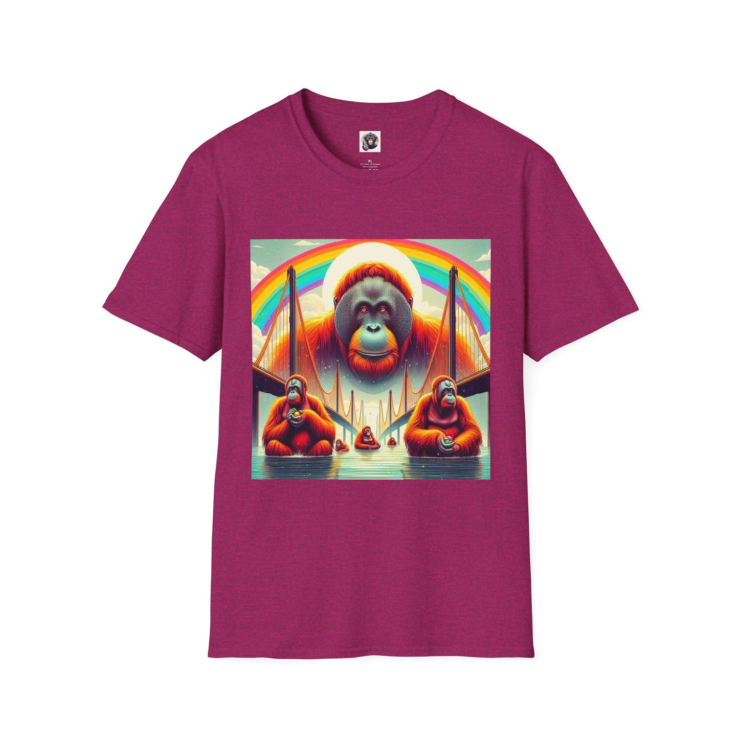 Orangutans rainbow T-Shirt Printify S Antique Heliconia