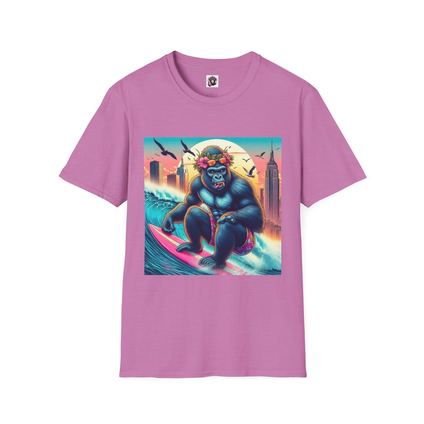 Gorilla T-Shirt Printify S Heather Radiant Orchid 