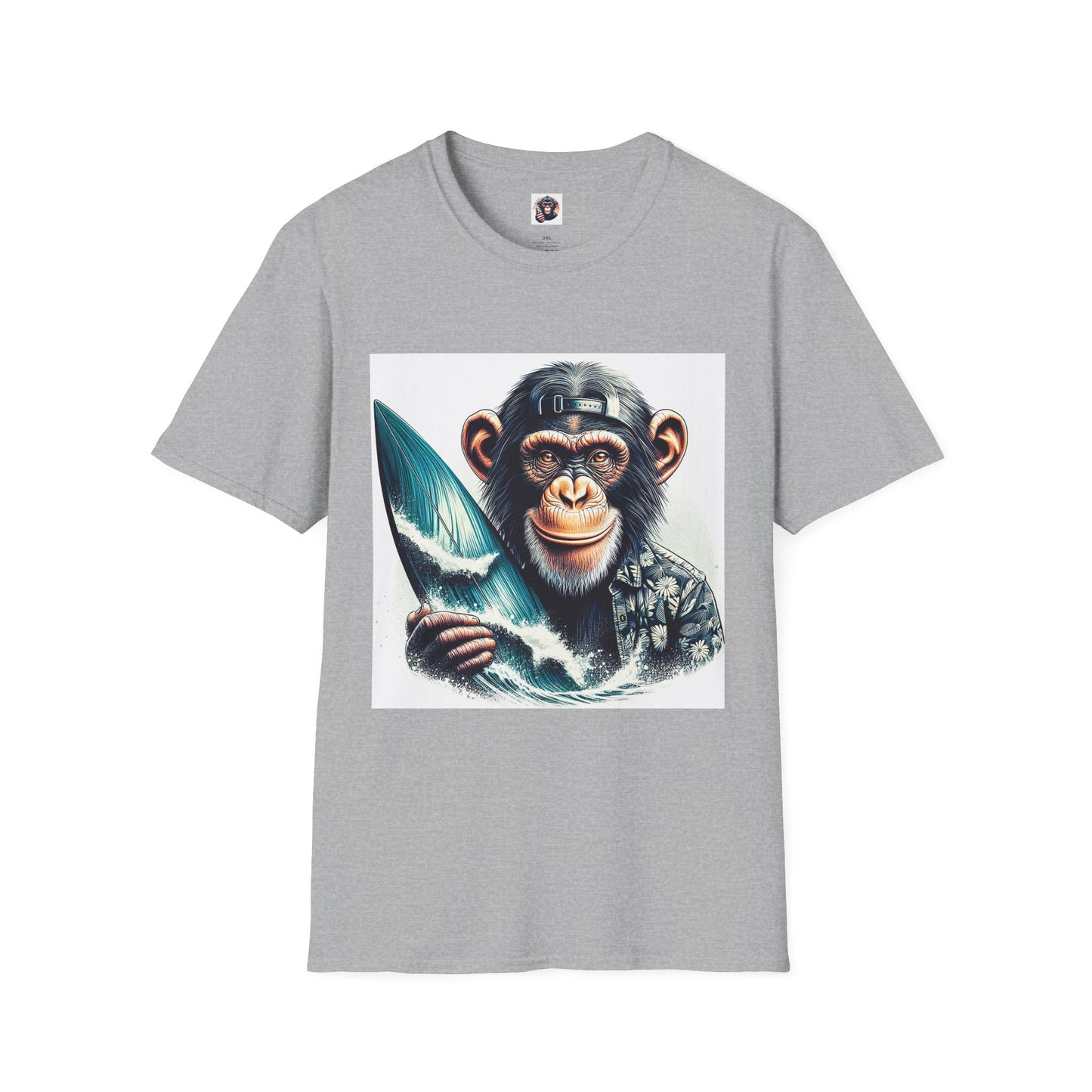 Chimp happt surfer T-Shirt Printify XS Sport Grey