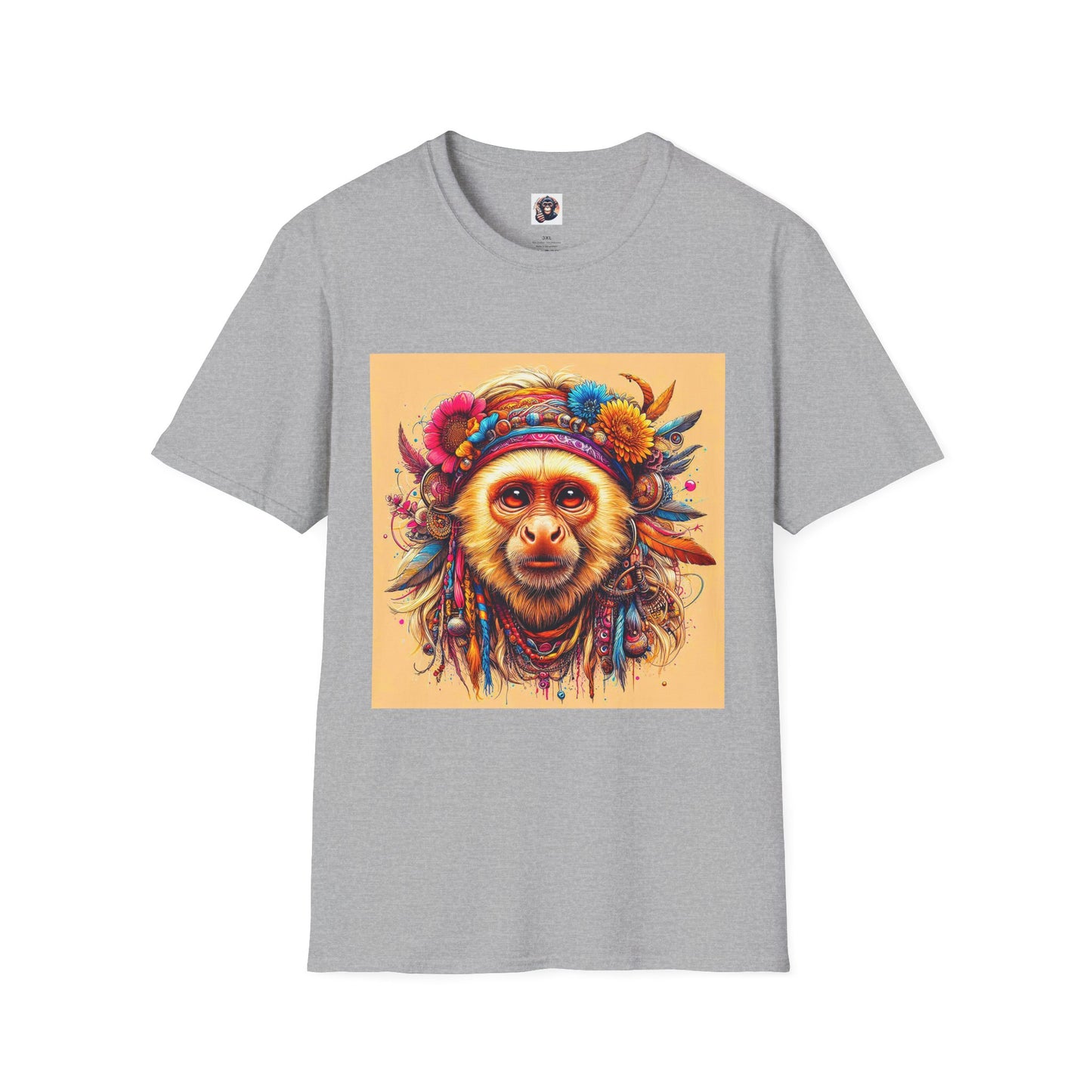 Capuchin Monkey warrior king shirt T-Shirt Printify XS Sport Grey