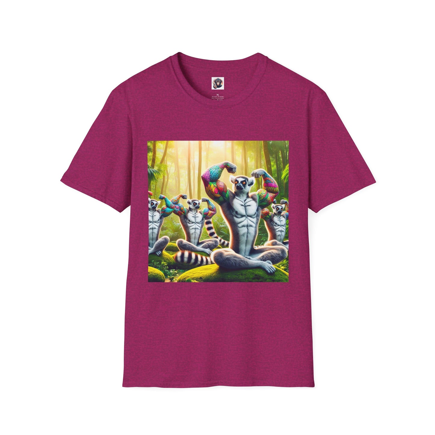 Lemurs T-Shirt Printify S Antique Heliconia 