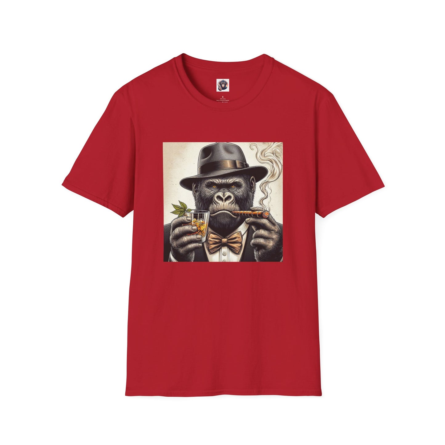 Gorilla T-Shirt Printify S Cherry Red 