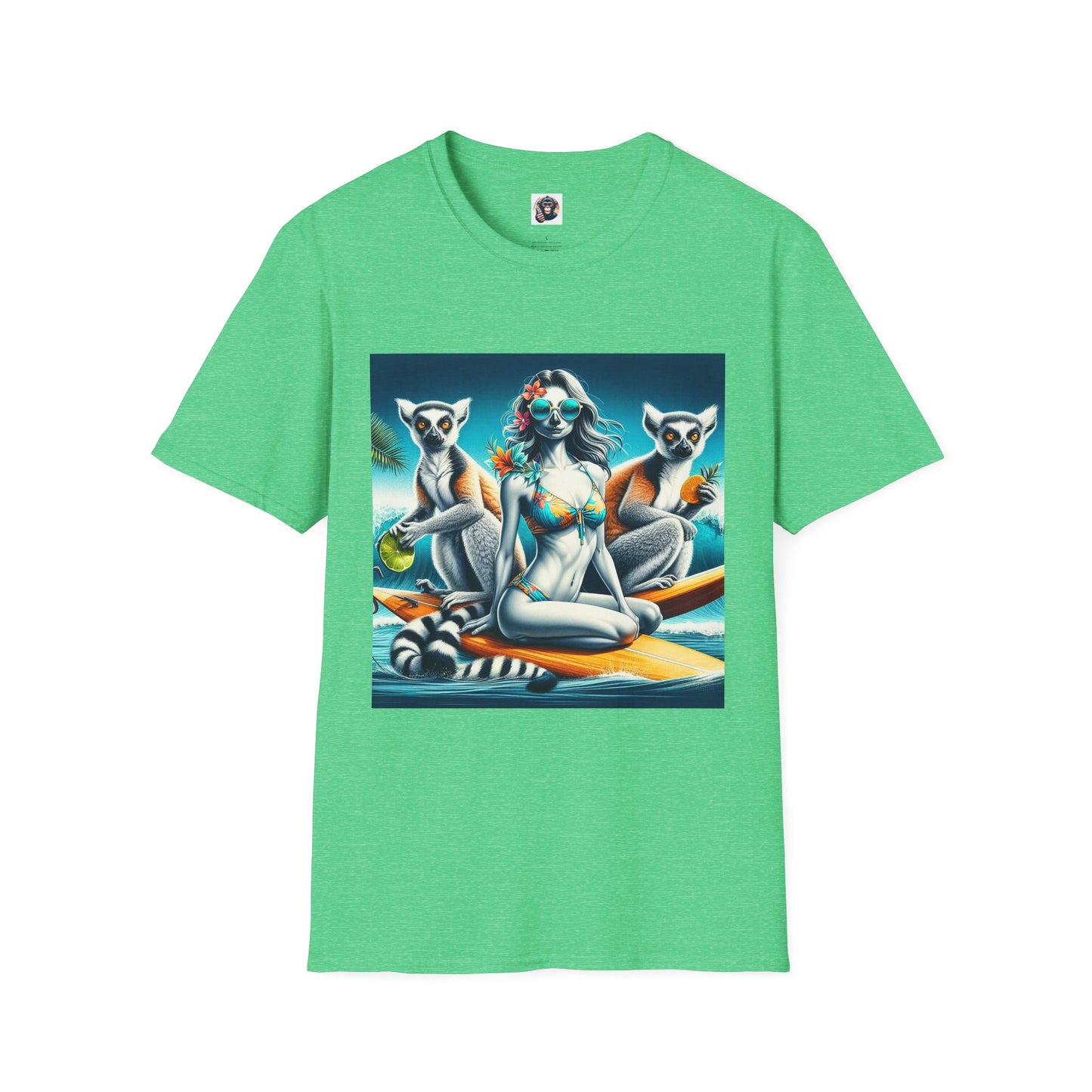 Lemurs T-Shirt Printify S Heather Irish Green 