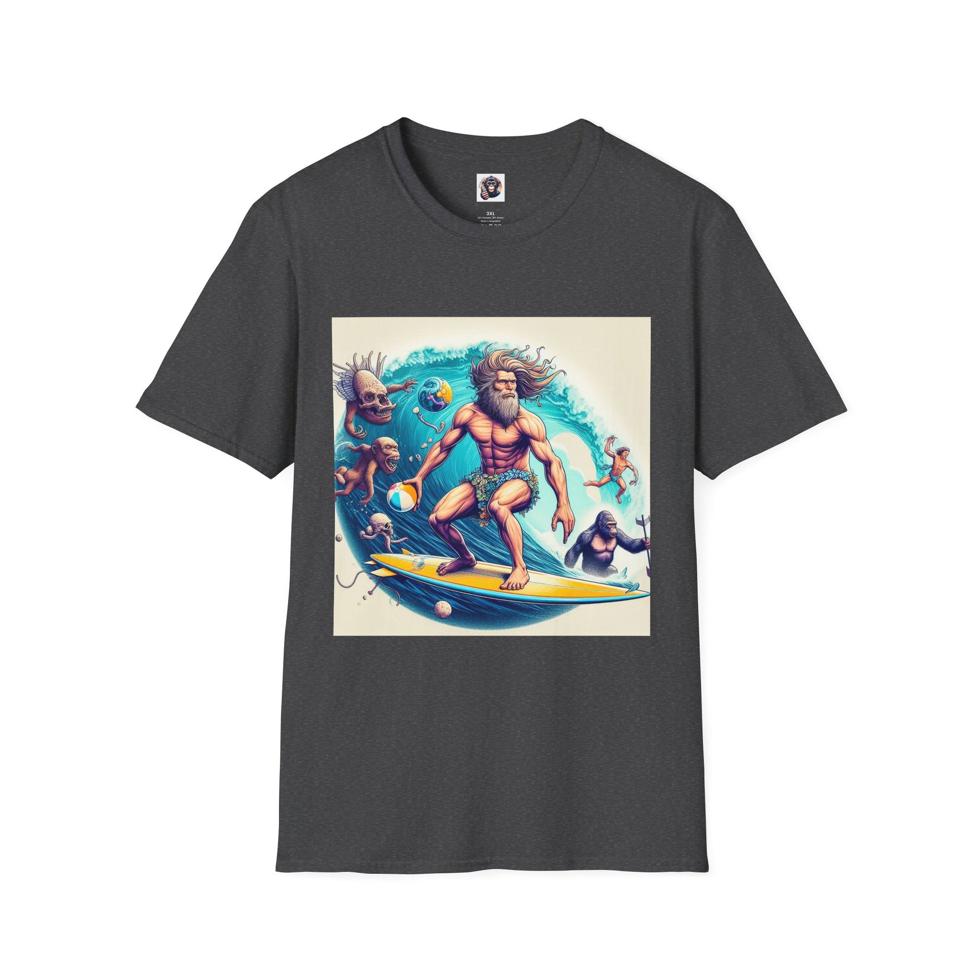 Homo Sapiens surfer T-Shirt Printify XS Dark Heather