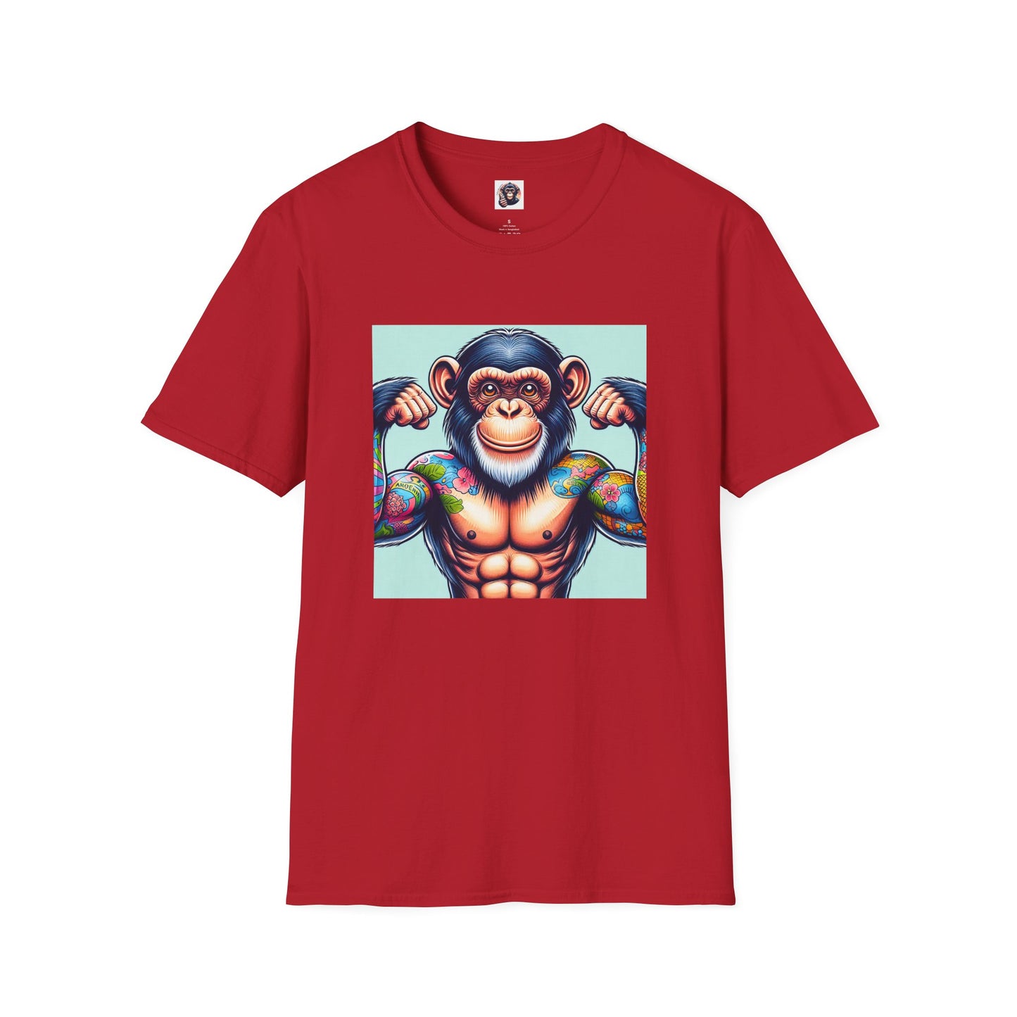 Chimp gym trainee T-Shirt Printify S Cherry Red