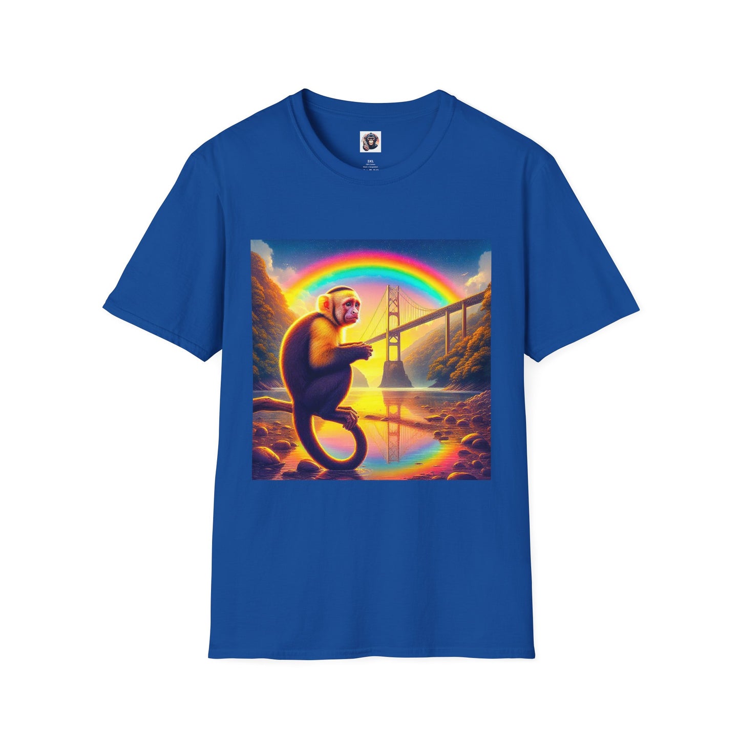 Capuchin Monkey rainbow bridge shirt T-Shirt Printify XS Royal