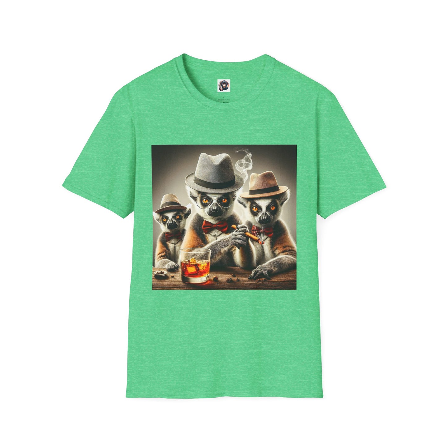 Lemurs T-Shirt Printify S Heather Irish Green 