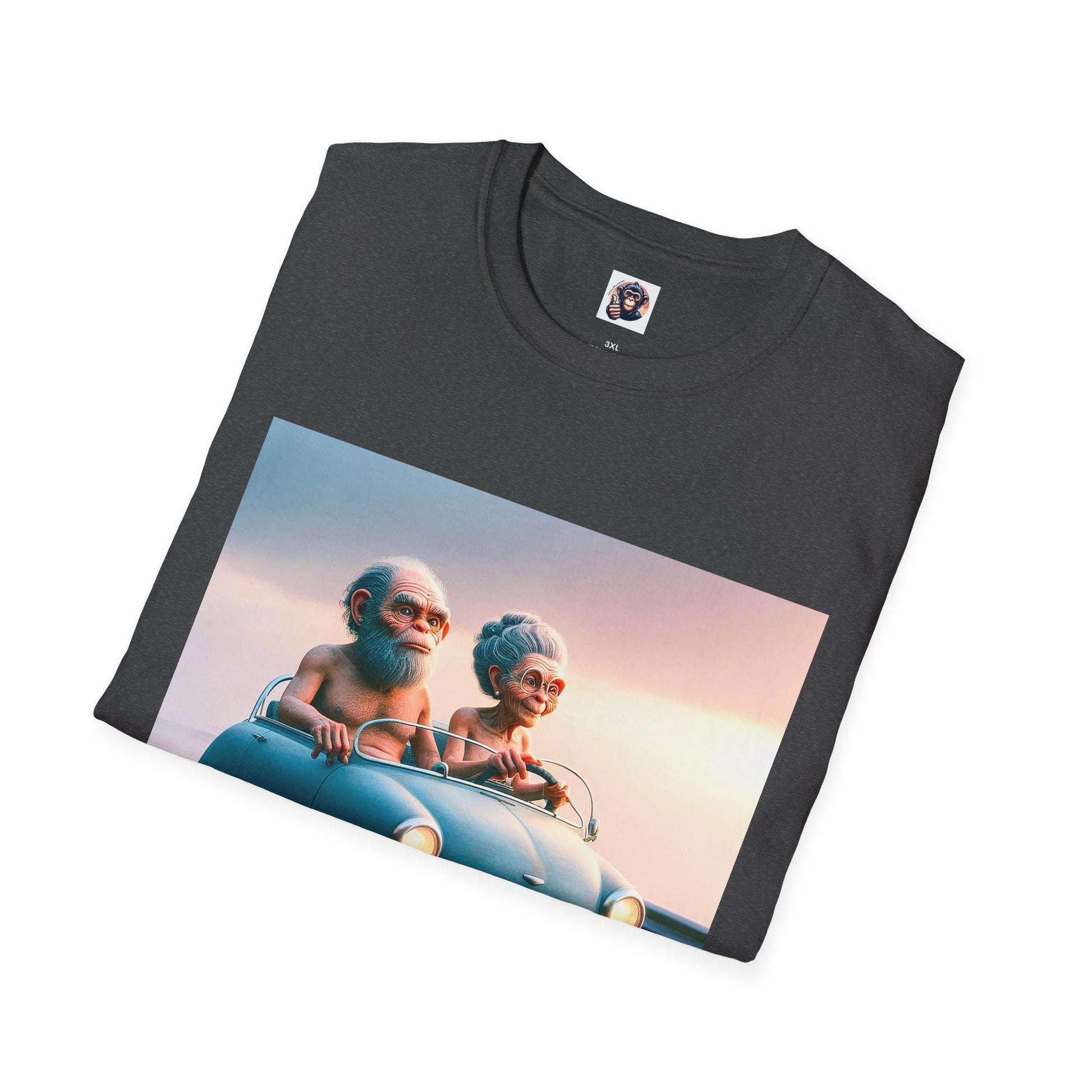 Wacky Homo Sapiens blue car T-Shirt Printify