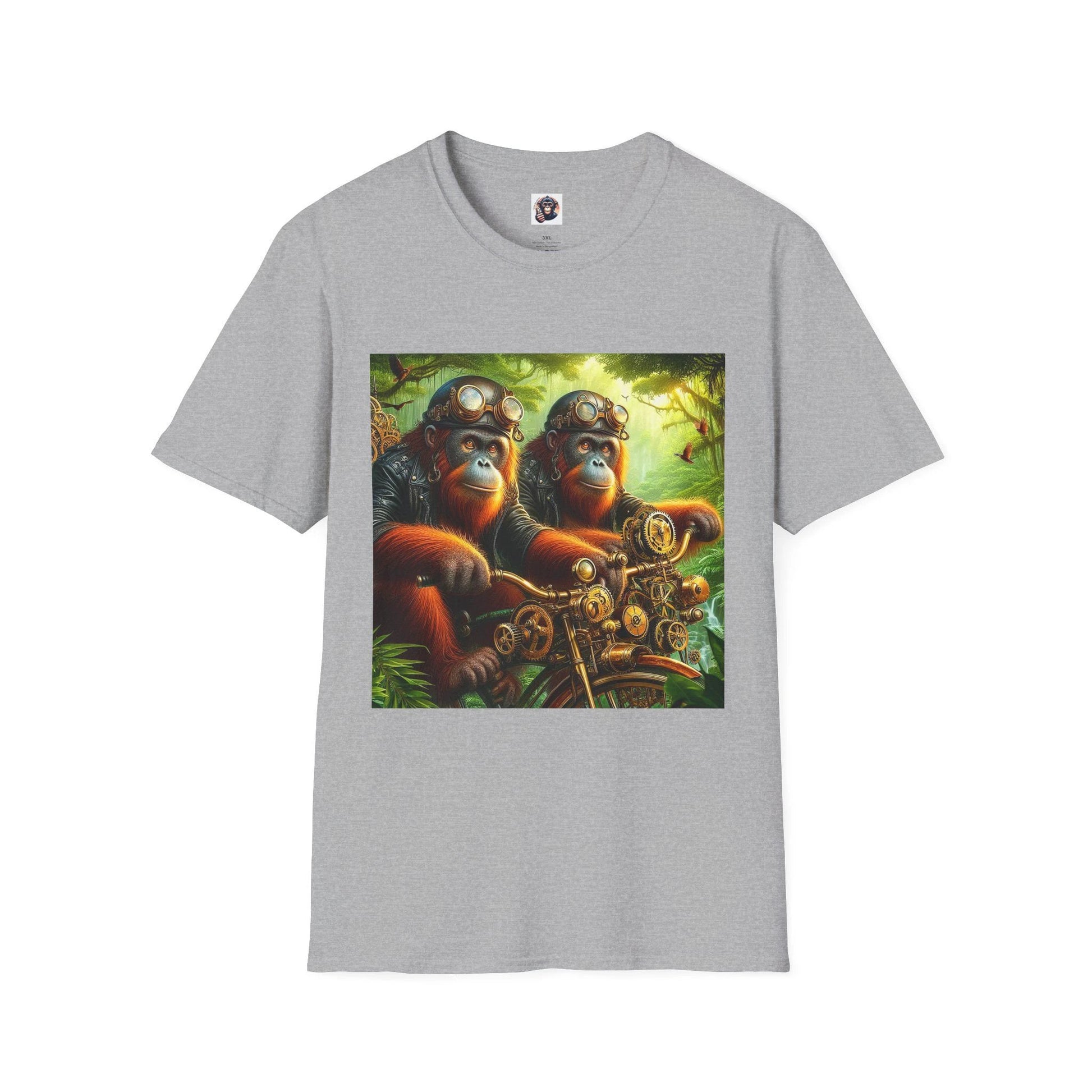 Orangutan Steampunk Graphic Tee T-Shirt Printify XS Sport Grey