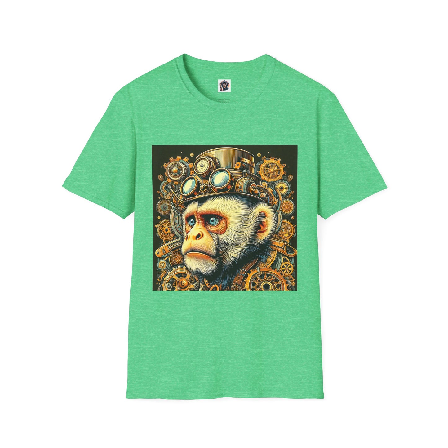 Capuchin Monkey T-Shirt Printify S Heather Irish Green 