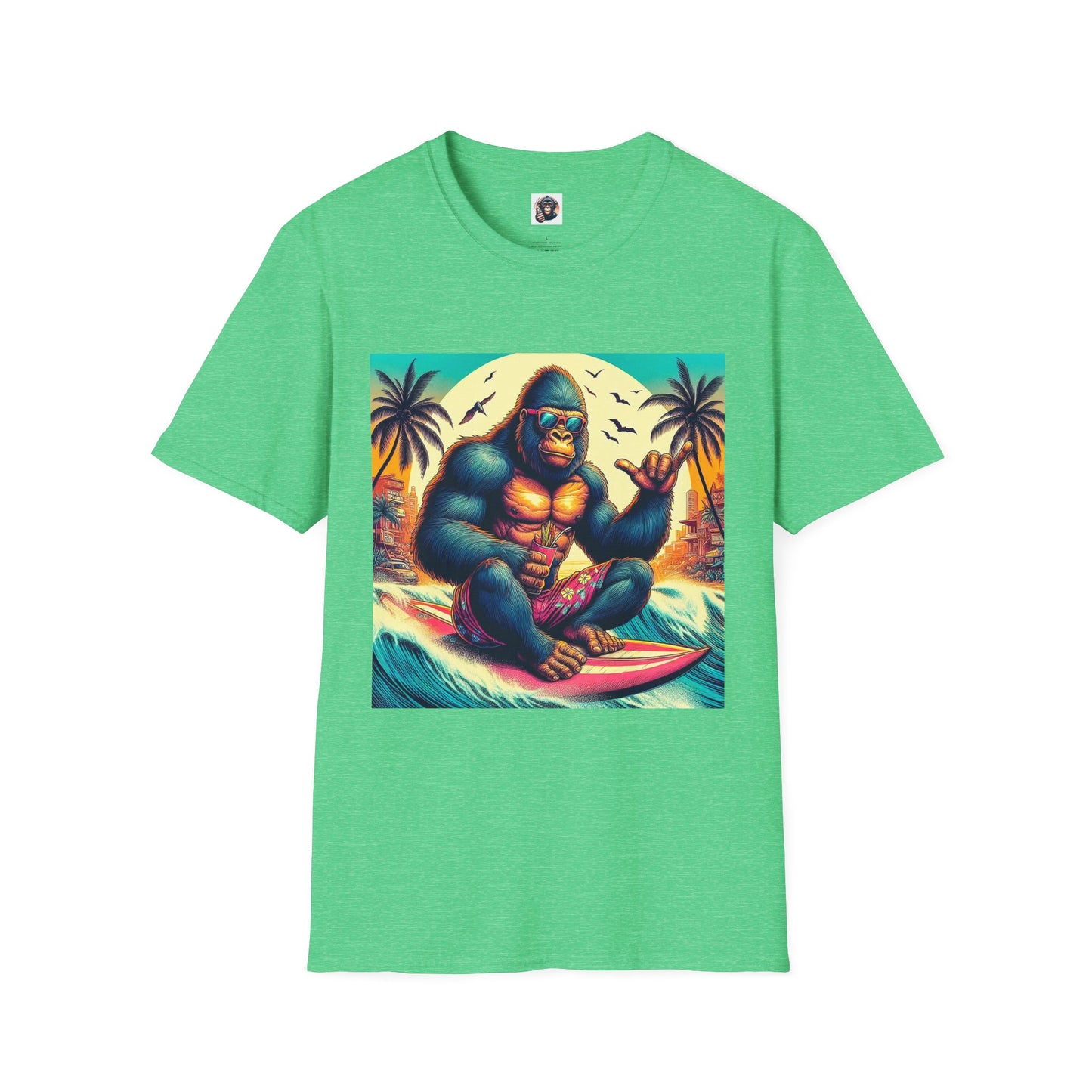 Gorilla T-Shirt Printify S Heather Irish Green 