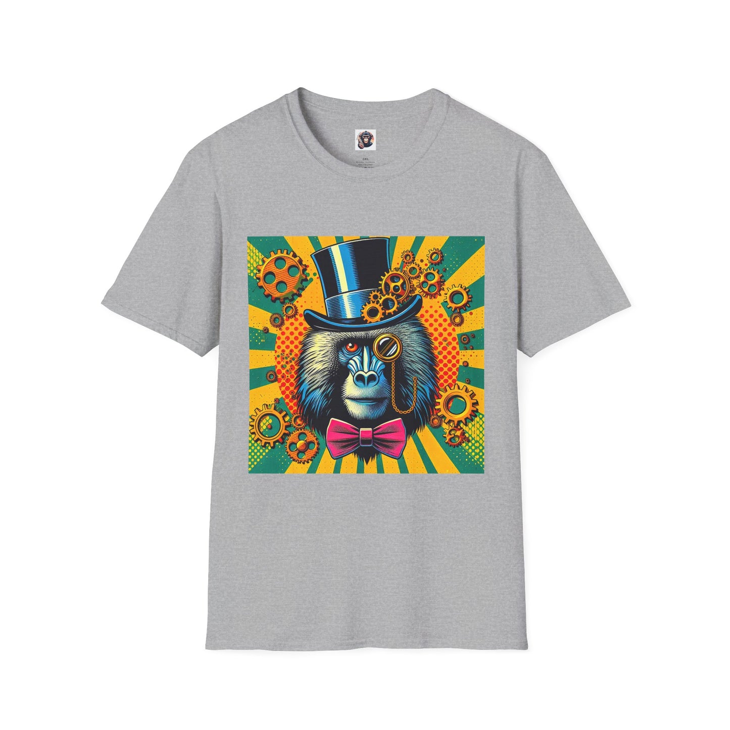 Baboon steam punk T-Shirt Printify XS Sport Grey