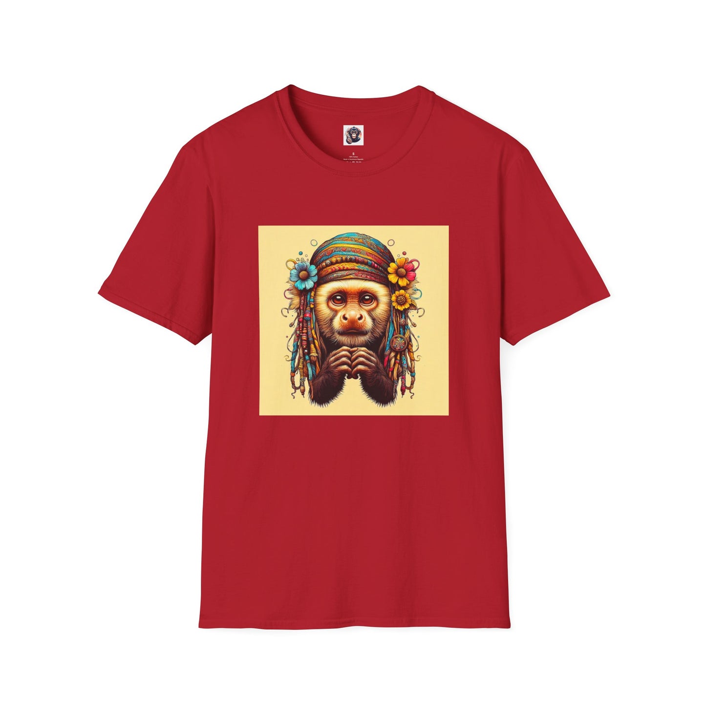 Capuchin Monkey T-Shirt Printify S Cherry Red 