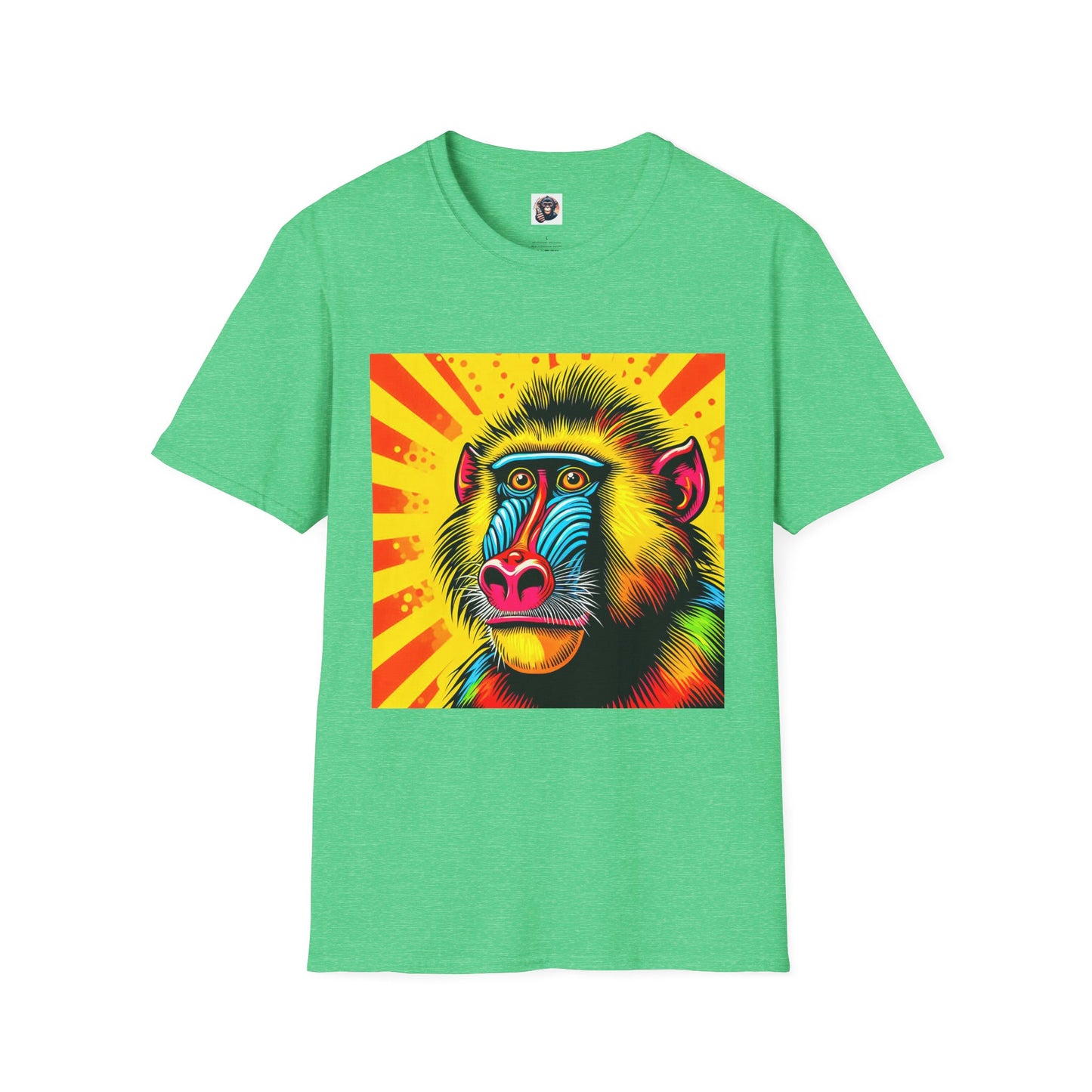 Baboon T-Shirt Printify S Heather Irish Green 