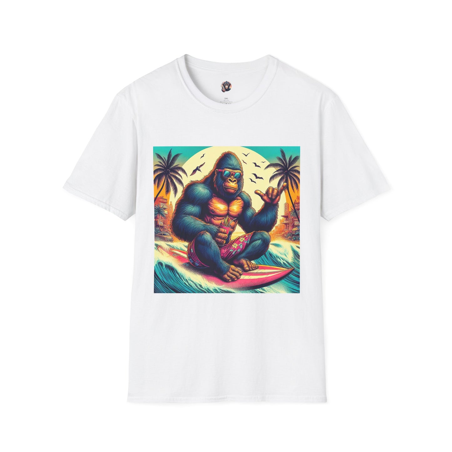 Gorilla T-Shirt Printify S White 