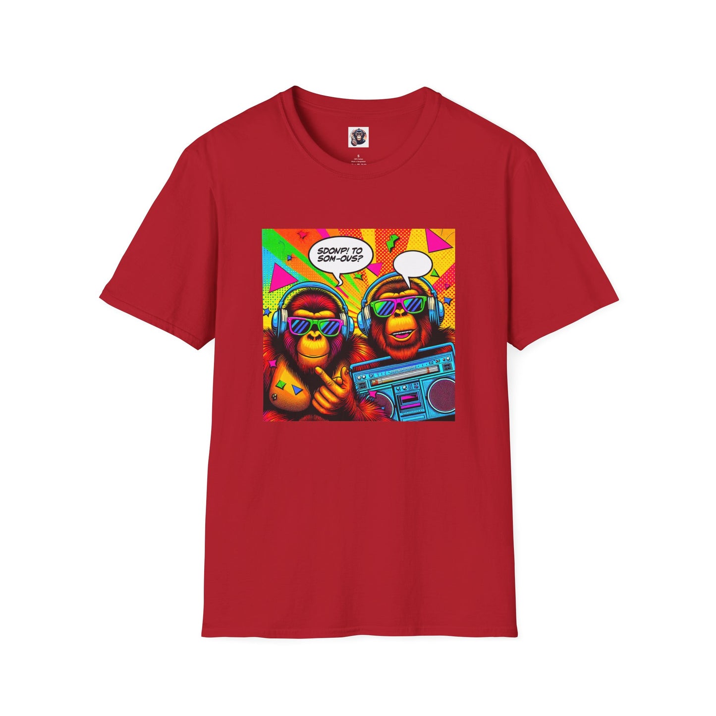Orangutans comic book T-Shirt Printify S Cherry Red