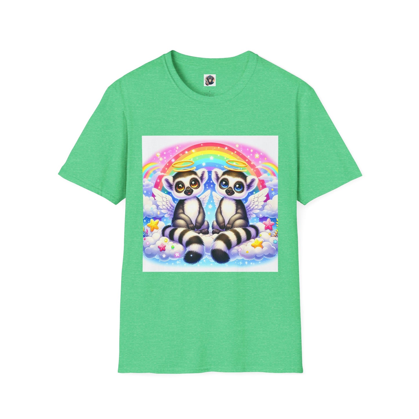 Lemurs rainbow T-Shirt Printify S Heather Irish Green