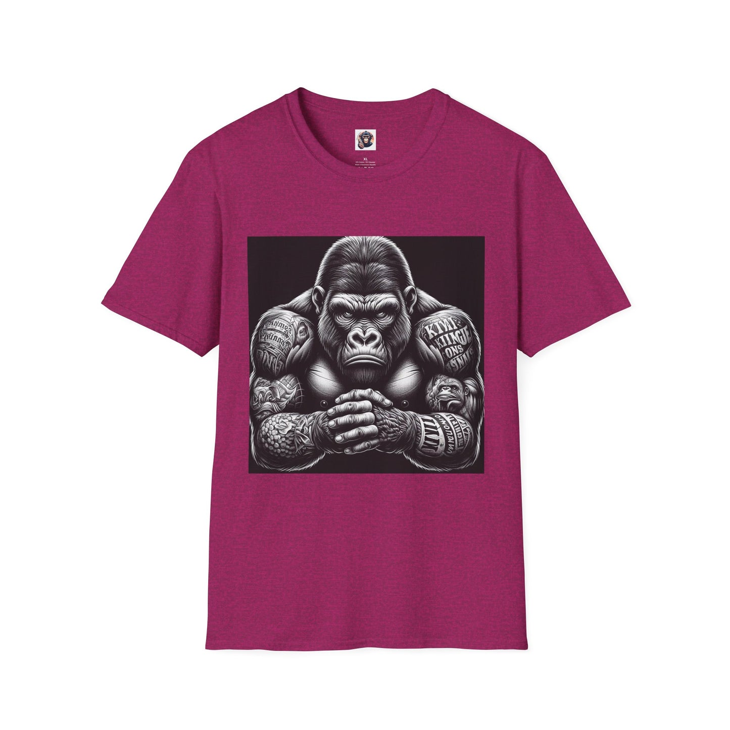 Gorilla T-Shirt Printify S Antique Heliconia 