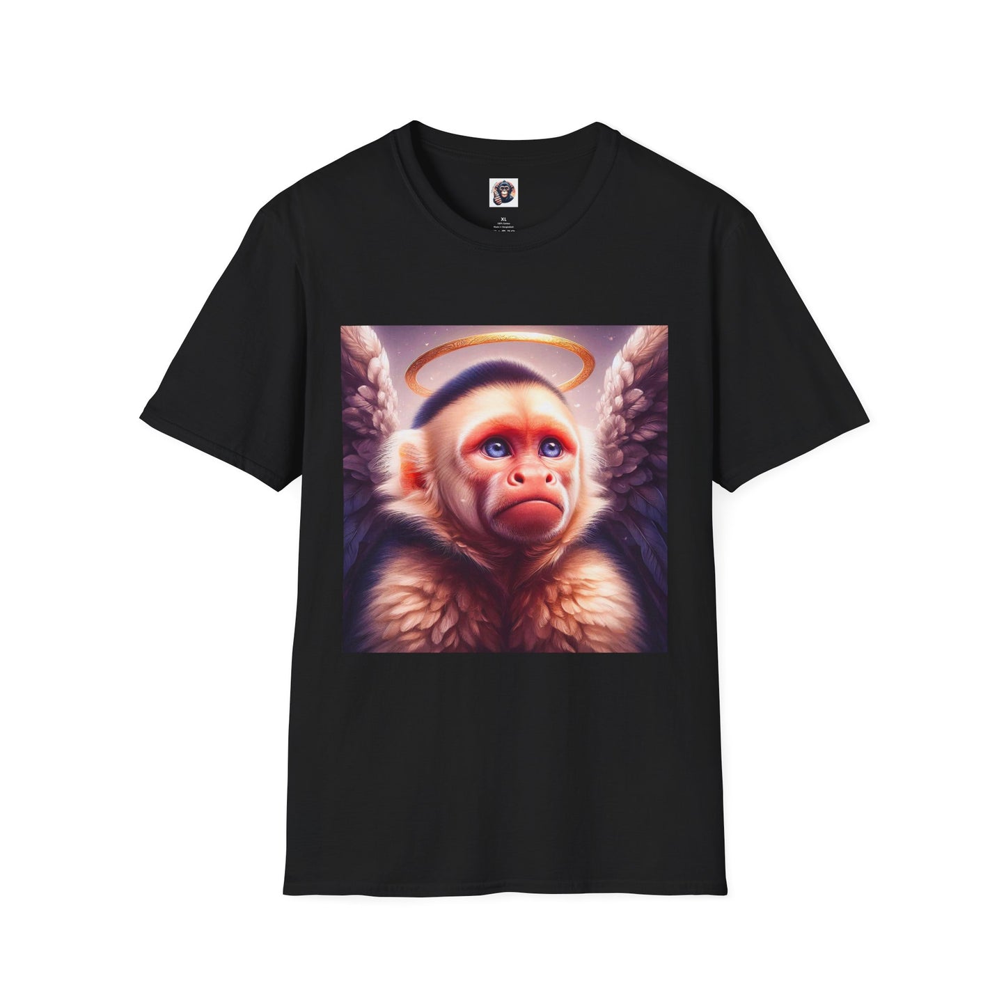 Capuchin Monkey heavenly Angel T-Shirt Printify XS Black