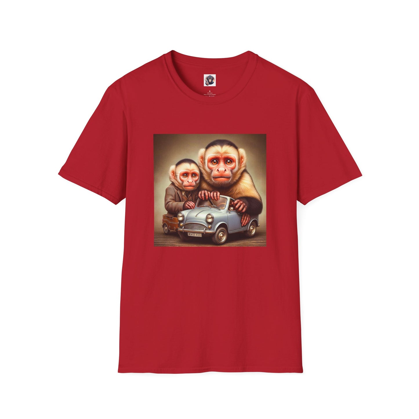 Wacky Capuchin Monkey T-Shirt Printify S Cherry Red 