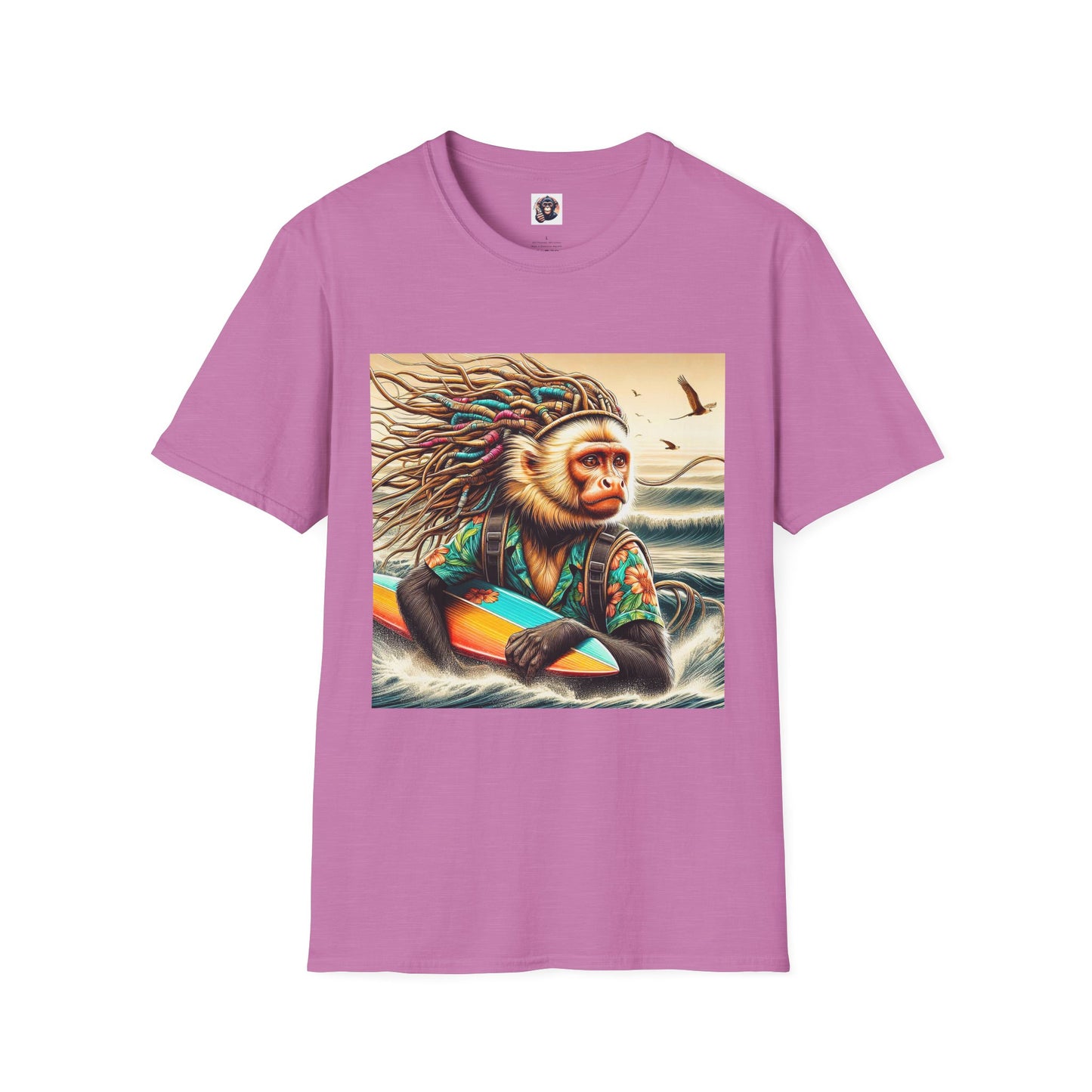 Capuchin Monkey T-Shirt Printify S Heather Radiant Orchid 