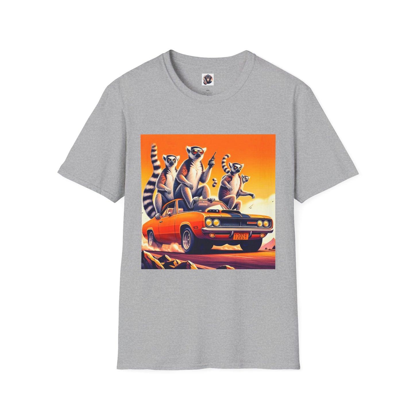 Wacky Lemurs party time T-Shirt Printify XS Sport Grey