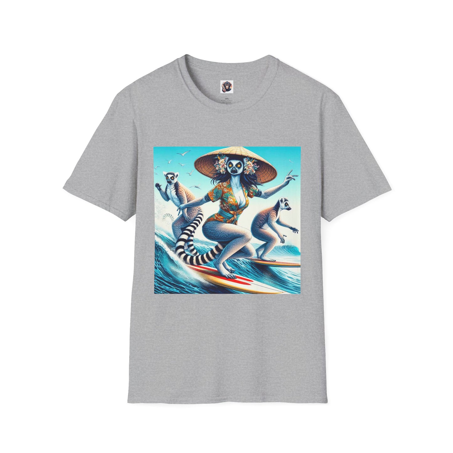 Lemurs ocean party T-Shirt Printify XS Sport Grey