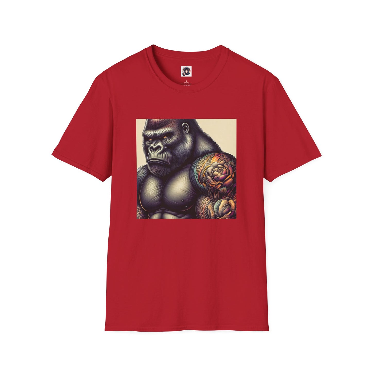 Gorilla T-Shirt Printify S Cherry Red 