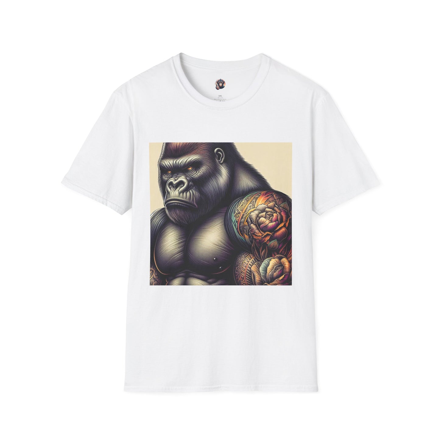 Gorilla T-Shirt Printify S White 