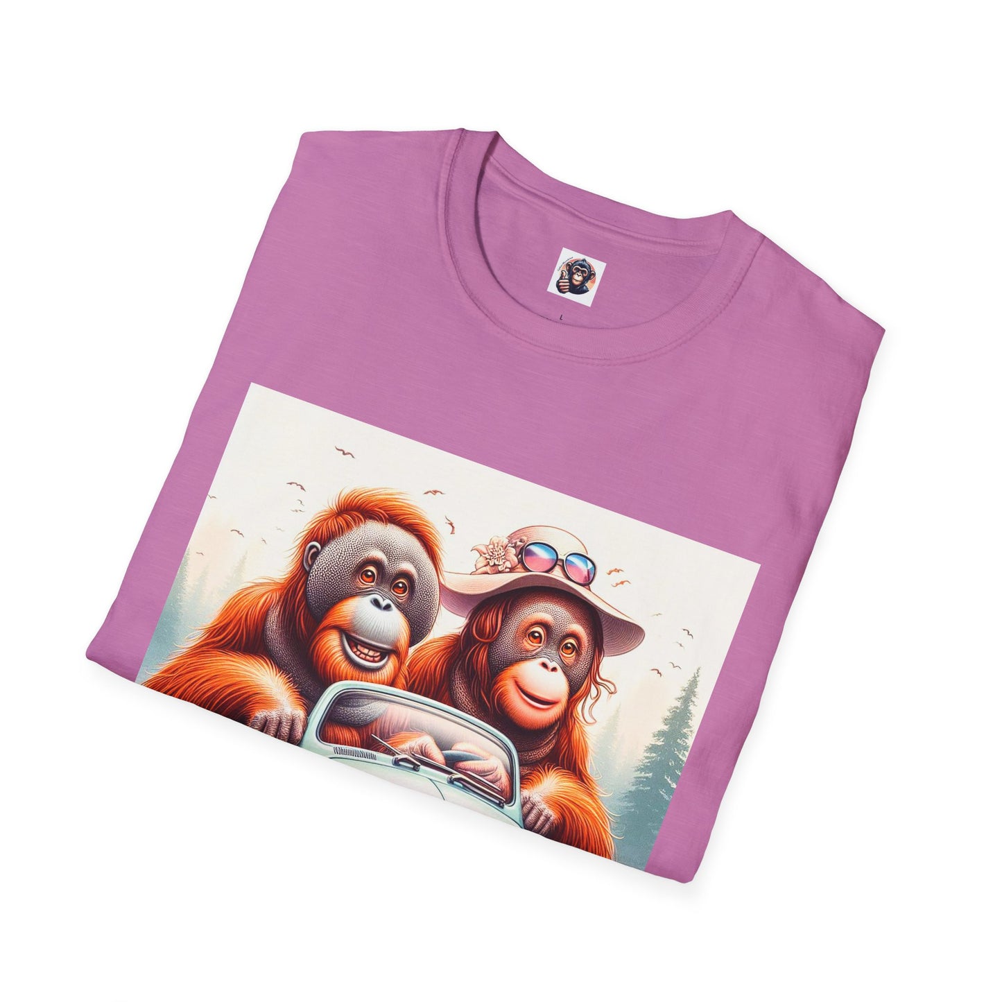 Orangutans blue car