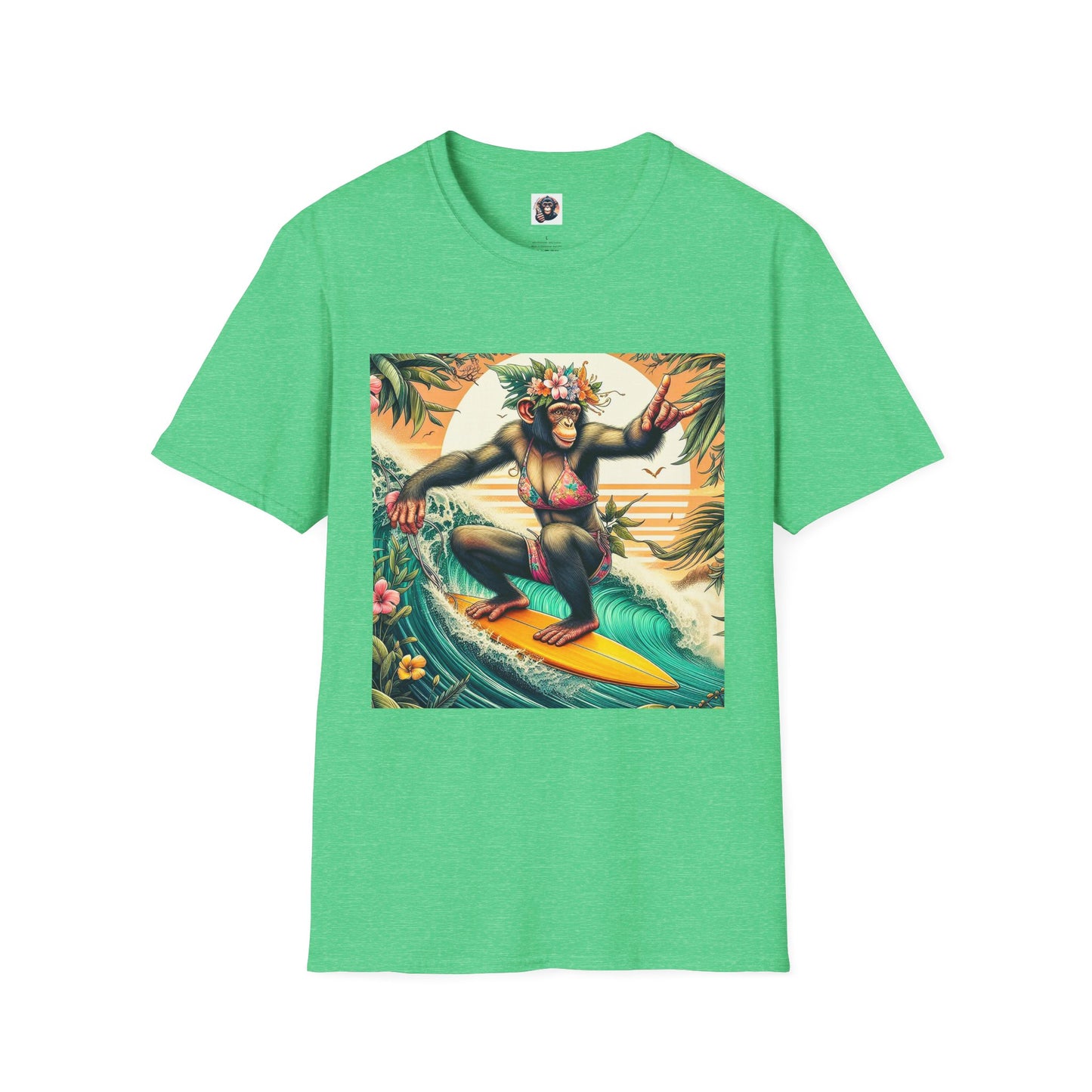 Chimp T-Shirt Printify S Heather Irish Green 