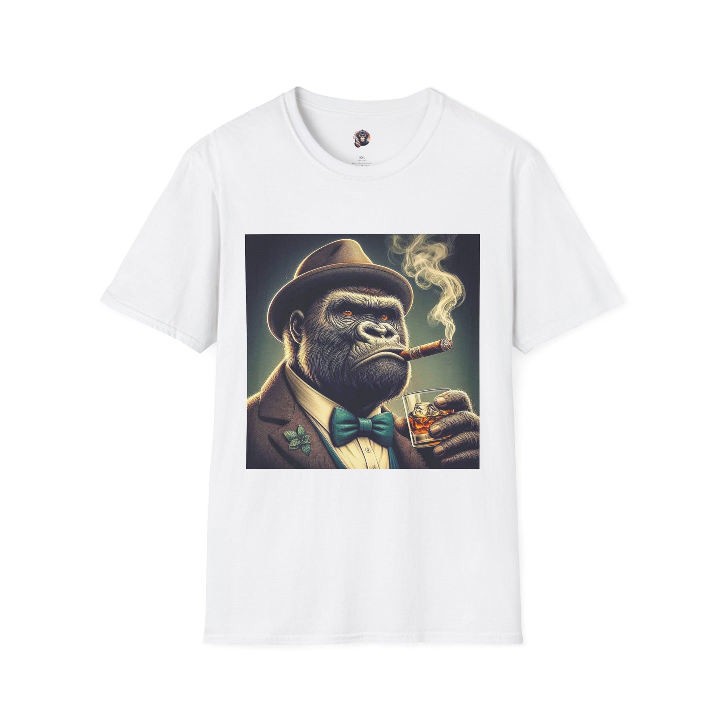 Gorilla T-Shirt Printify S White 