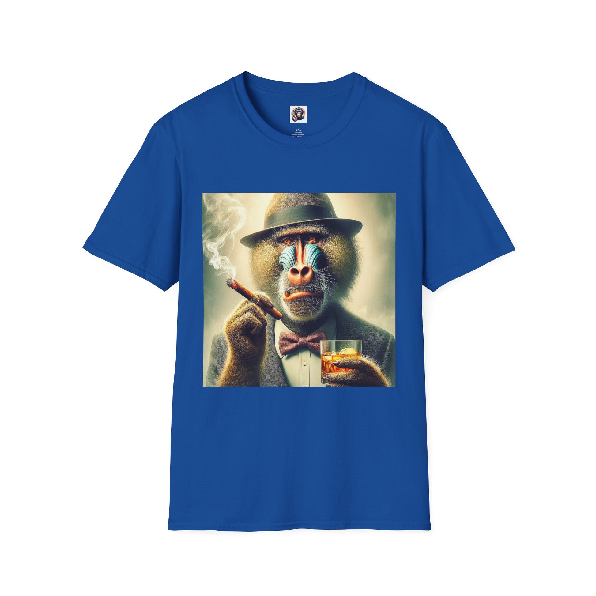 Baboon whiskey and cigars T-Shirt Printify XS Royal